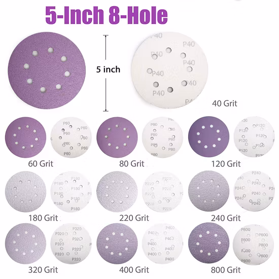 5 Inches Ceramic Abrasive Sanding Disc Purple Coated Sandpaper Polishing Automobile