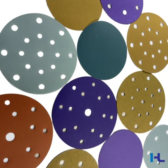 White Coated Hoop and Loop Psa Abrasive Sand Sanding Disc for Polishing Car Paint Plastic 